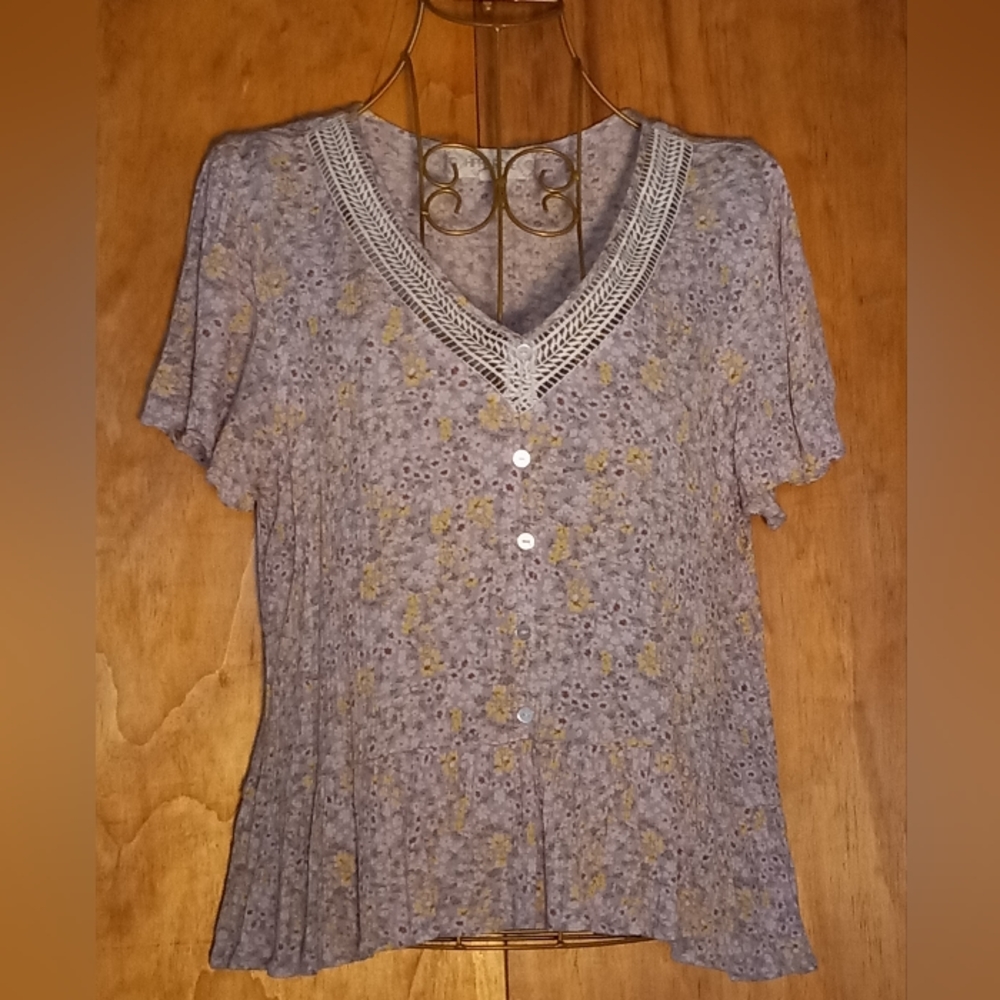 Hippie Rose Purple Floral Top